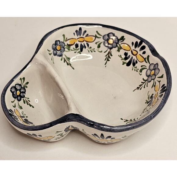 Vintage Olive Dish Pit Hand Painted In Portugal Signed By Artist Glazed - Picture 2 of 6